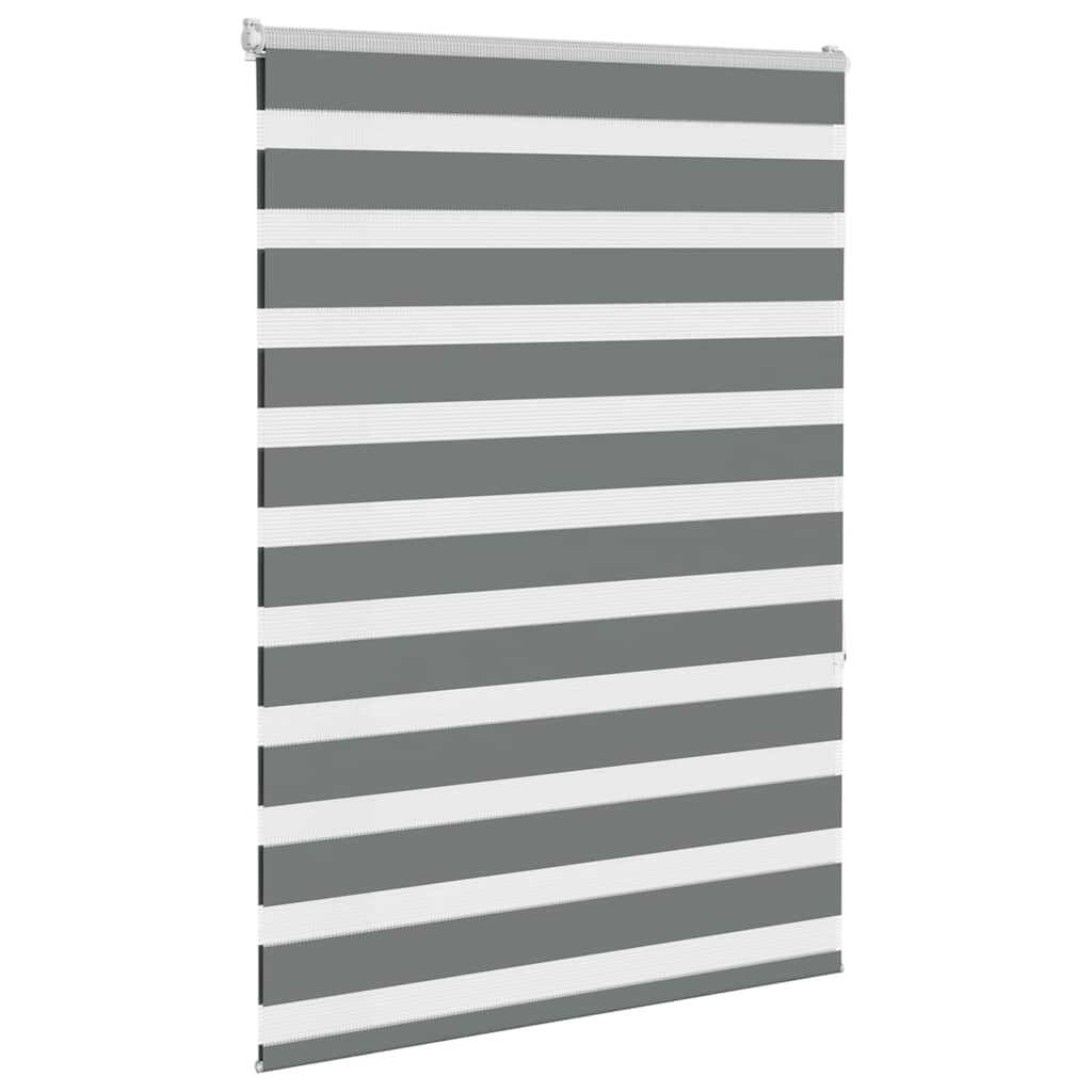 Zebra rolgordijn 95x150 cm stofbreedte 90,9 cm donkergrijs