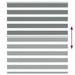 Zebra rolgordijn 120x150 cm stofbreedte 115,9 cm donkergrijs