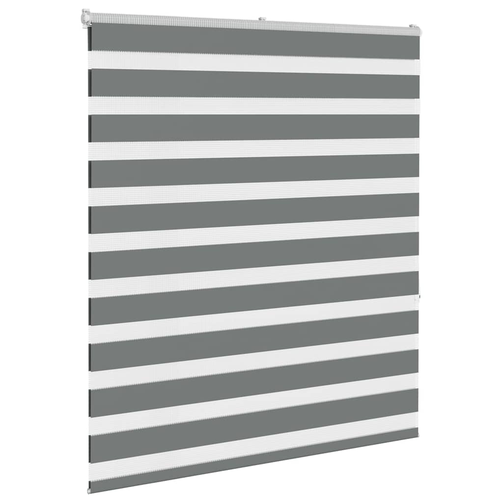 Zebra rolgordijn 125x150 cm stofbreedte 120,9 cm donkergrijs