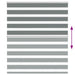 Zebra rolgordijn 125x150 cm stofbreedte 120,9 cm donkergrijs