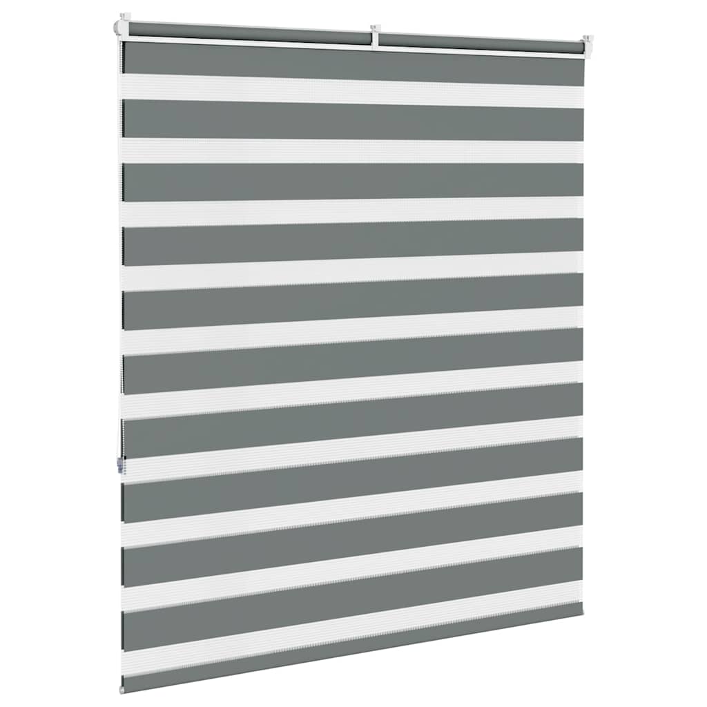 Zebra rolgordijn 130x150 cm stofbreedte 125,9 cm donkergrijs