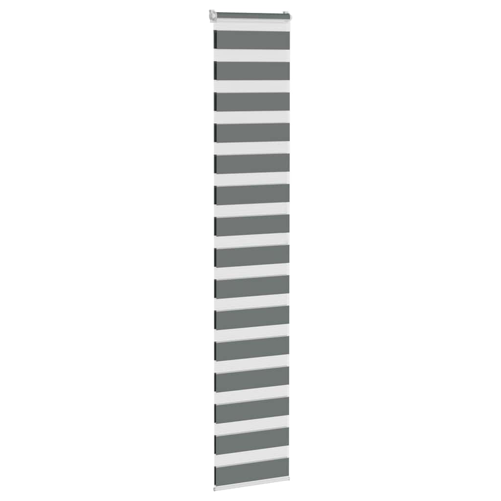 Zebra rolgordijn 40x200 cm stofbreedte 35,9 cm donkergrijs