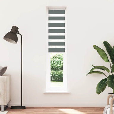 Zebra rolgordijn 50x200 cm stofbreedte 45,9cm donkergrijs