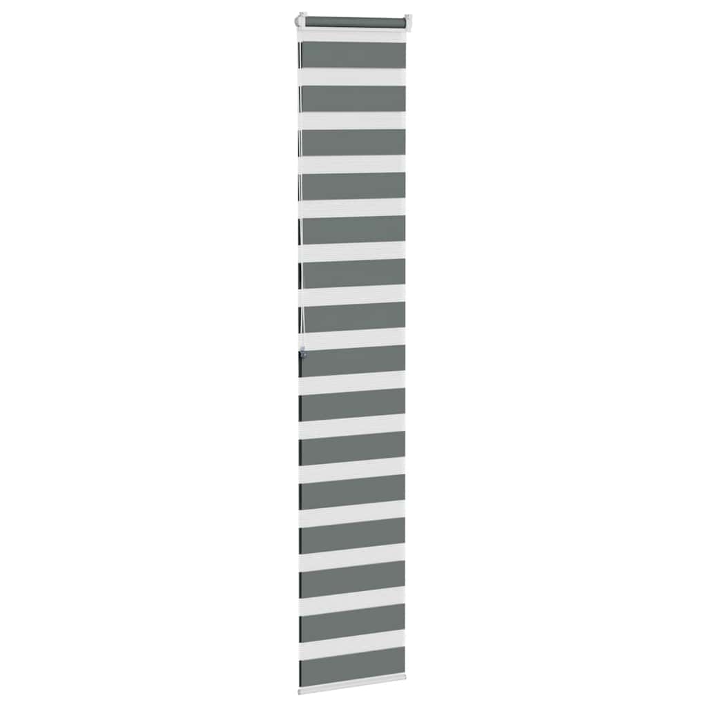 Zebra rolgordijn 50x200 cm stofbreedte 45,9cm donkergrijs