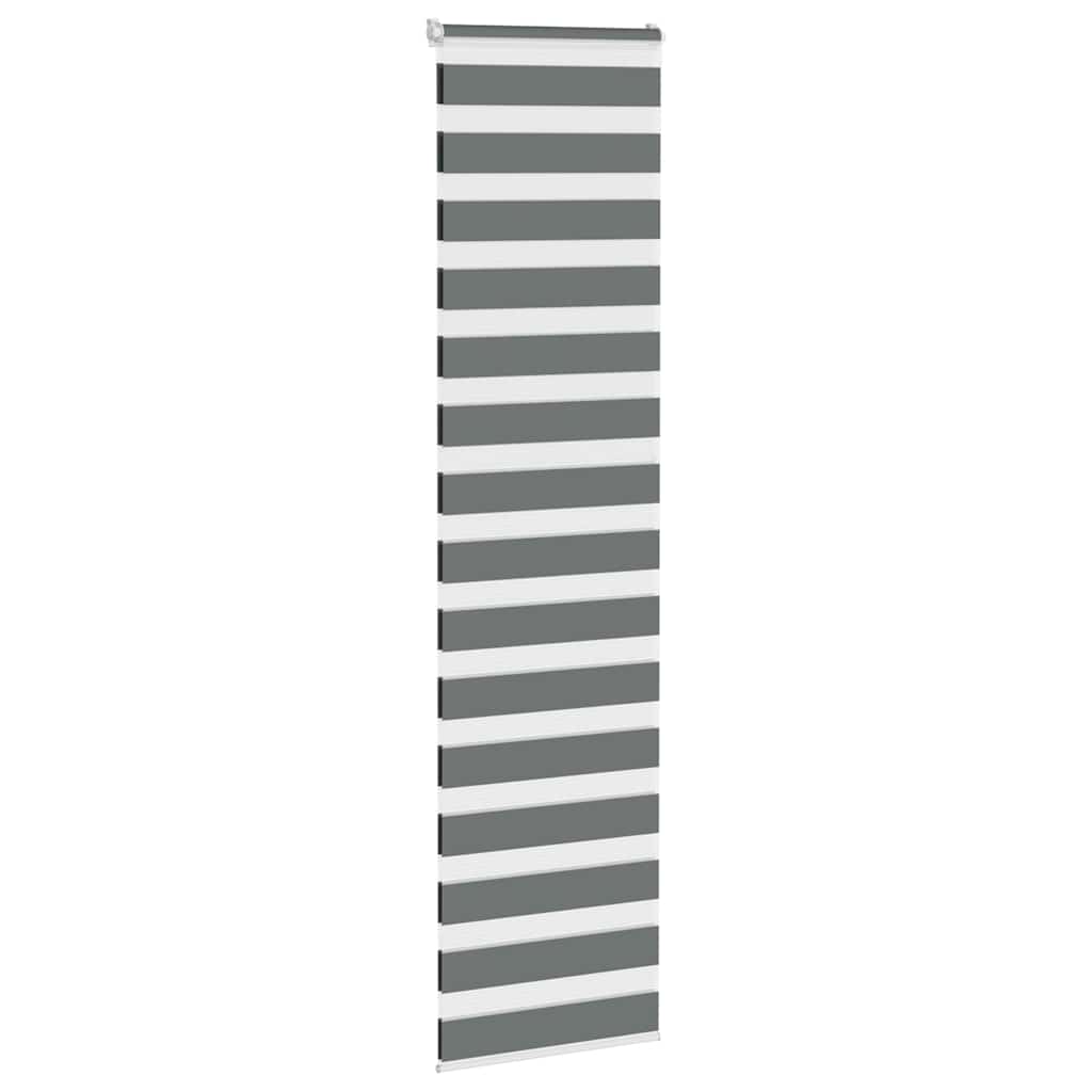 Zebra rolgordijn 65x200 cm stofbreedte 60,9 cm donkergrijs