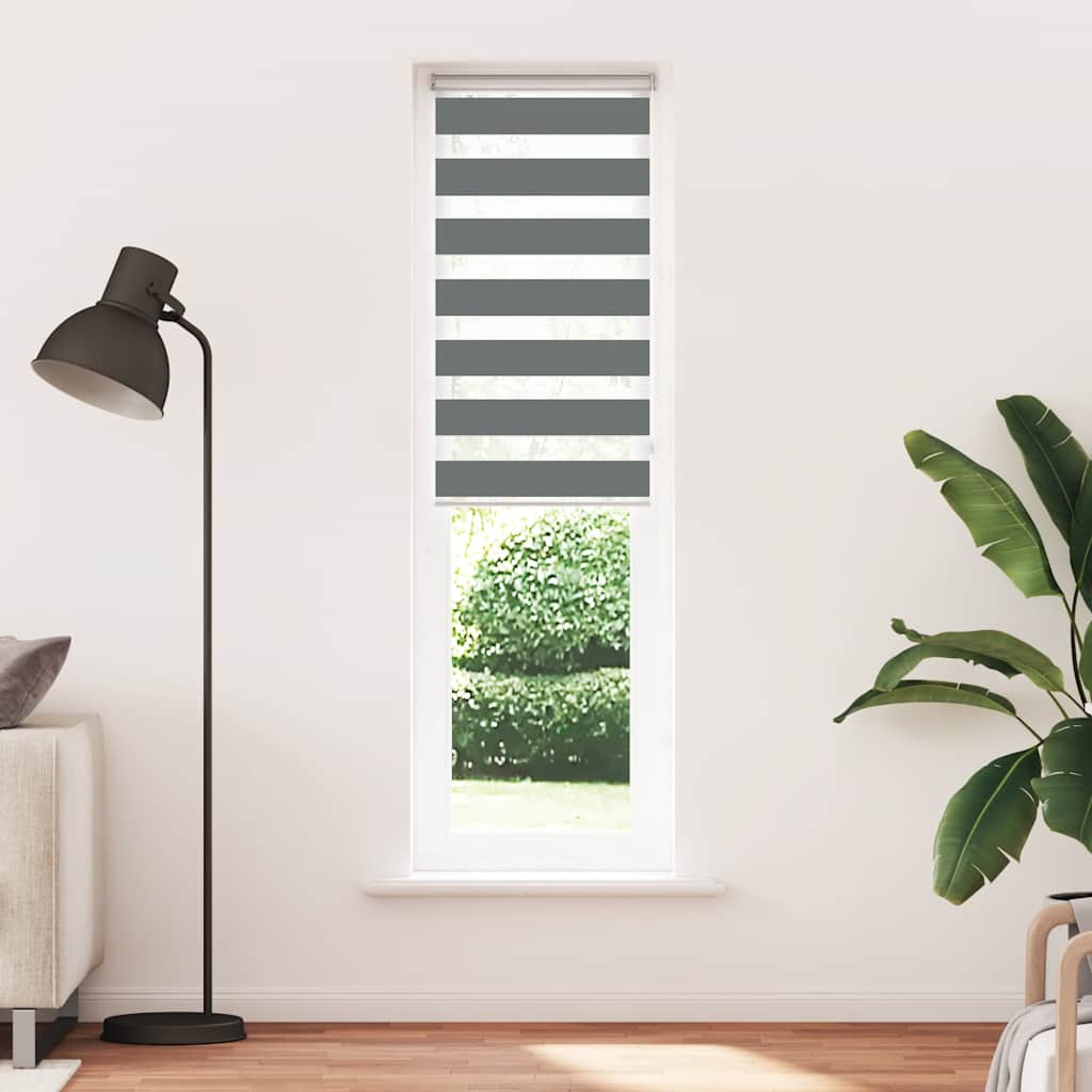 Zebra rolgordijn 70x200 cm stofbreedte 65,9 cm donkergrijs