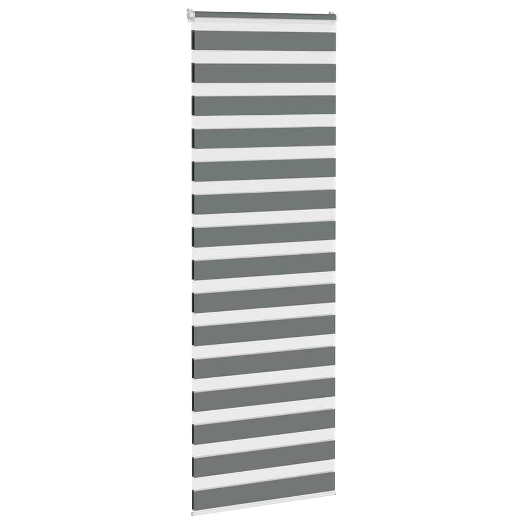 Zebra rolgordijn 75x200 cm stofbreedte 70,9 cm donkergrijs
