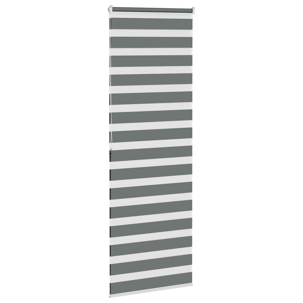 Zebra rolgordijn 75x200 cm stofbreedte 70,9 cm donkergrijs