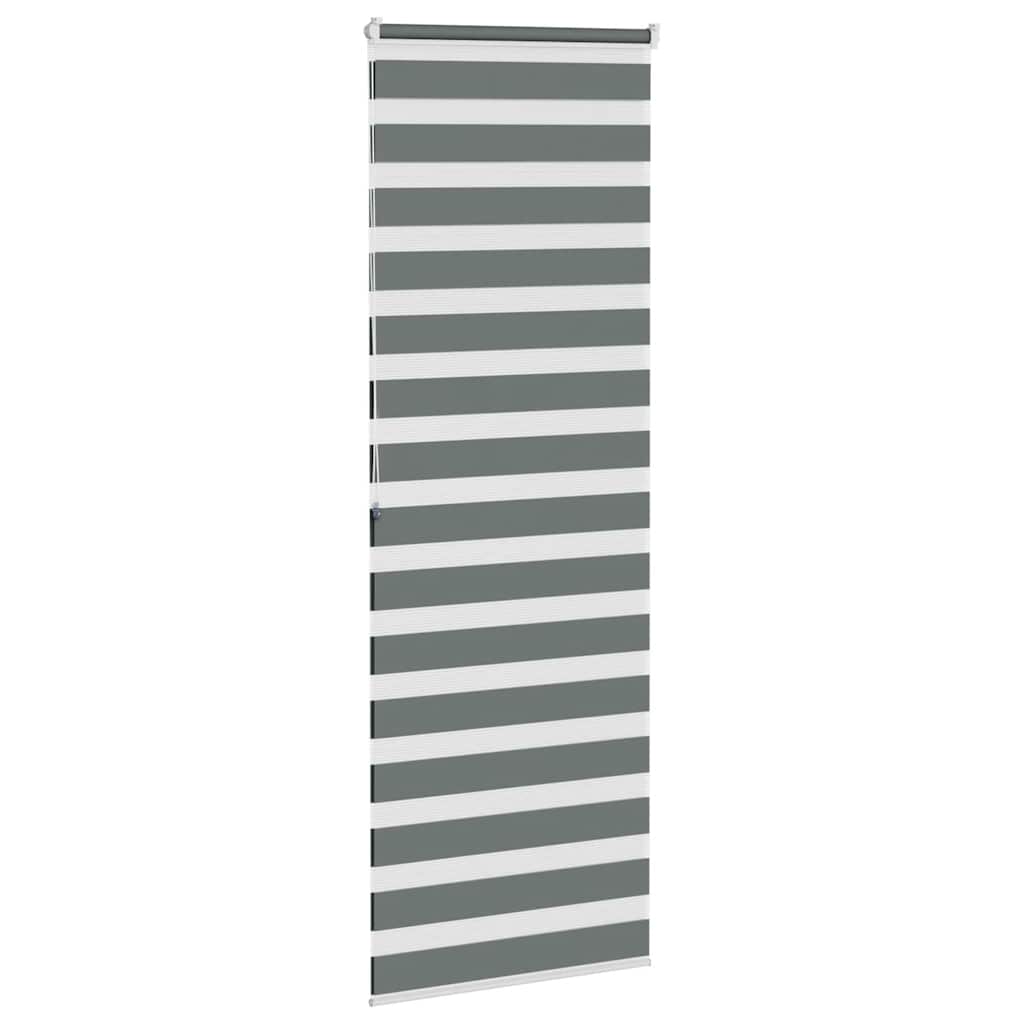 Zebra rolgordijn 80x200 cm stofbreedte 75,9 cm donkergrijs