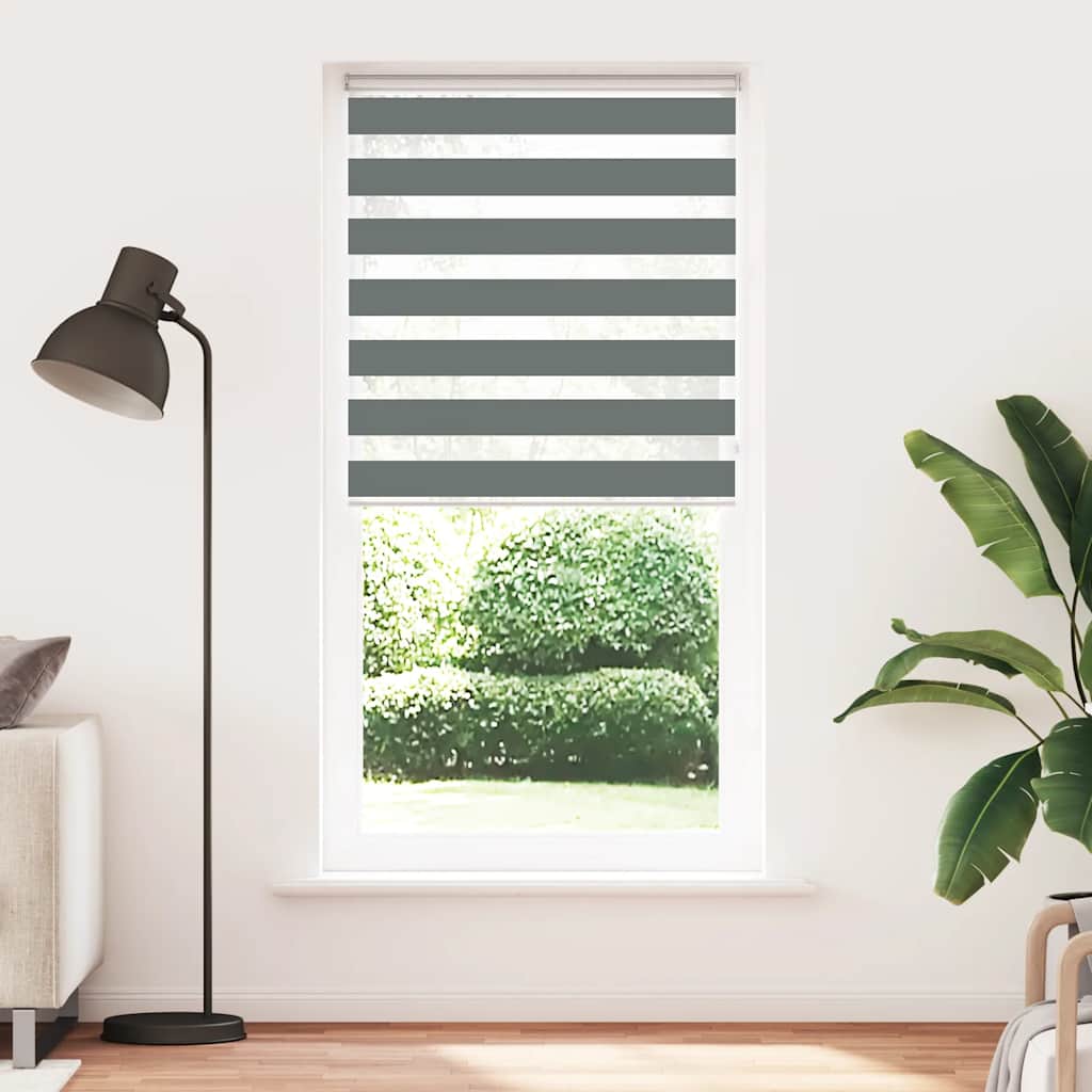 Zebra rolgordijn 110x200 cm stofbreedte 105,9 cm donkergrijs