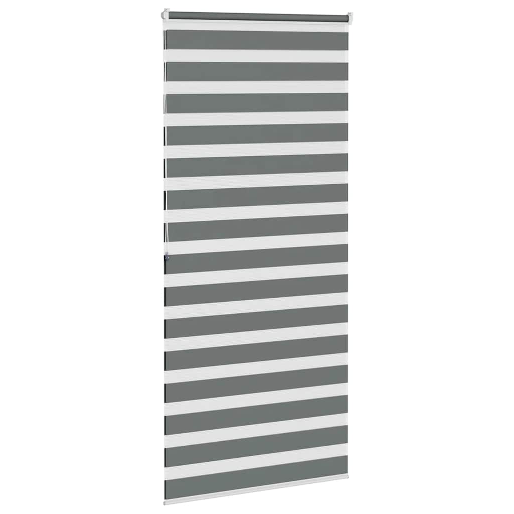 Zebra rolgordijn 110x200 cm stofbreedte 105,9 cm donkergrijs