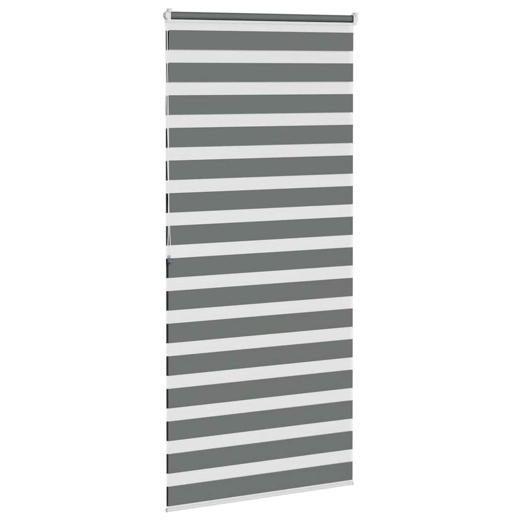 Zebra rolgordijn 115x200 cm stofbreedte 110,9 cm donkergrijs