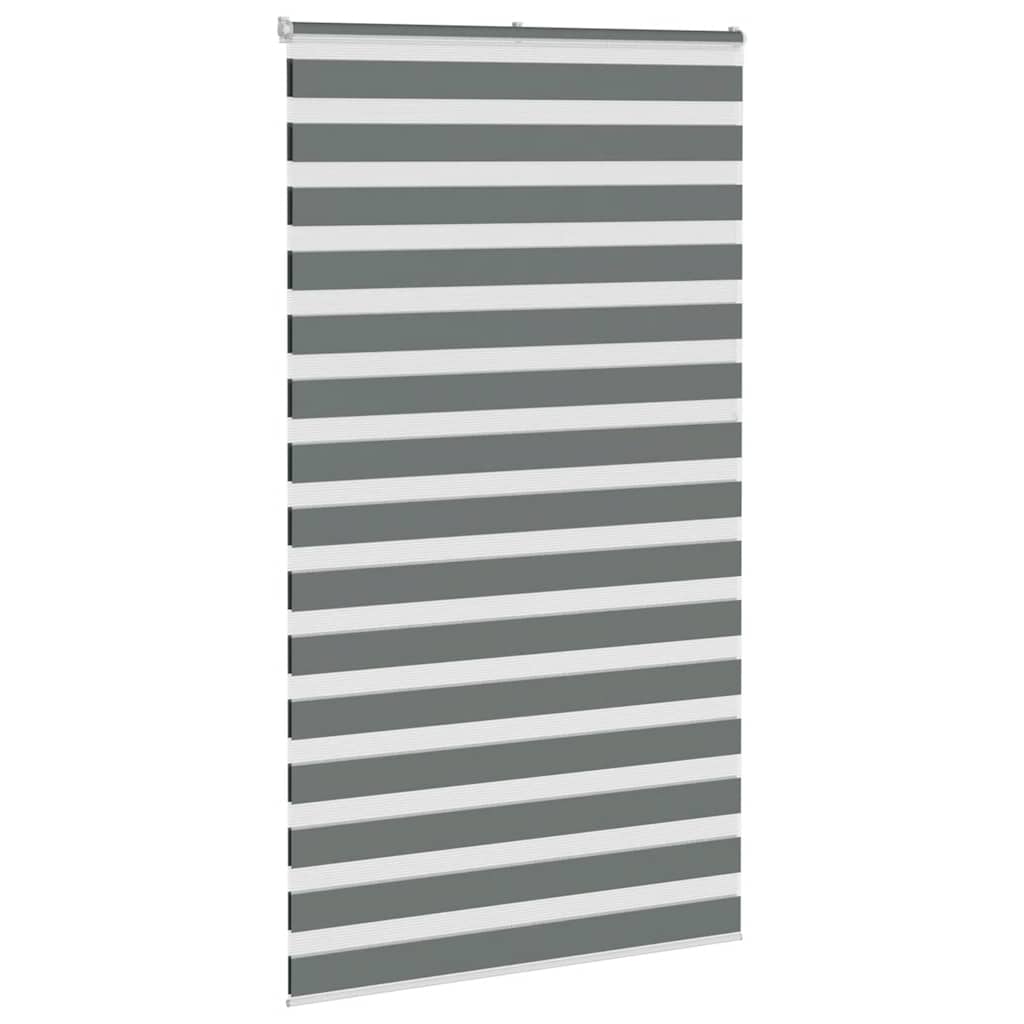 Zebra rolgordijn 125x200 cm stofbreedte 120,9 cm donkergrijs
