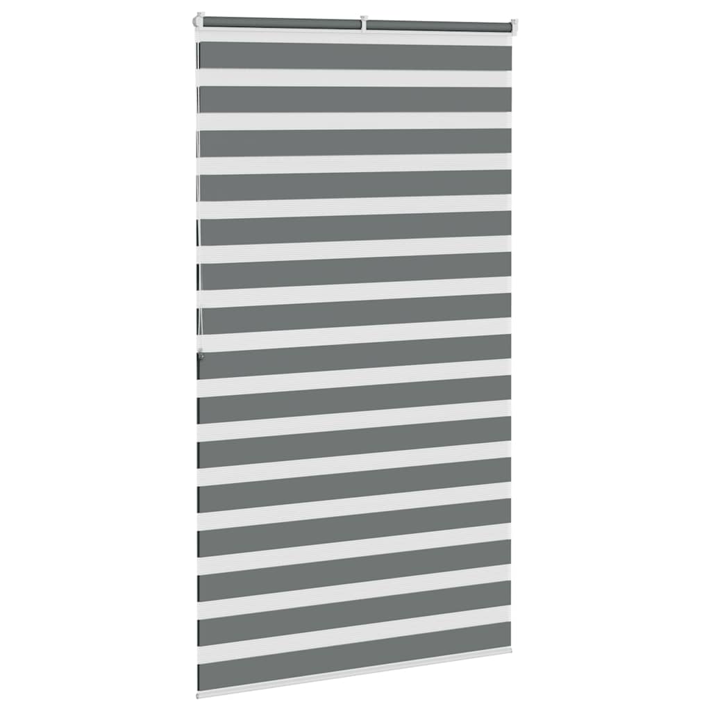 Zebra rolgordijn 125x200 cm stofbreedte 120,9 cm donkergrijs