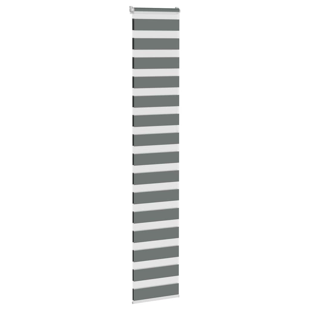 Zebra rolgordijn 40x230 cm stofbreedte 35,9 cm donkergrijs