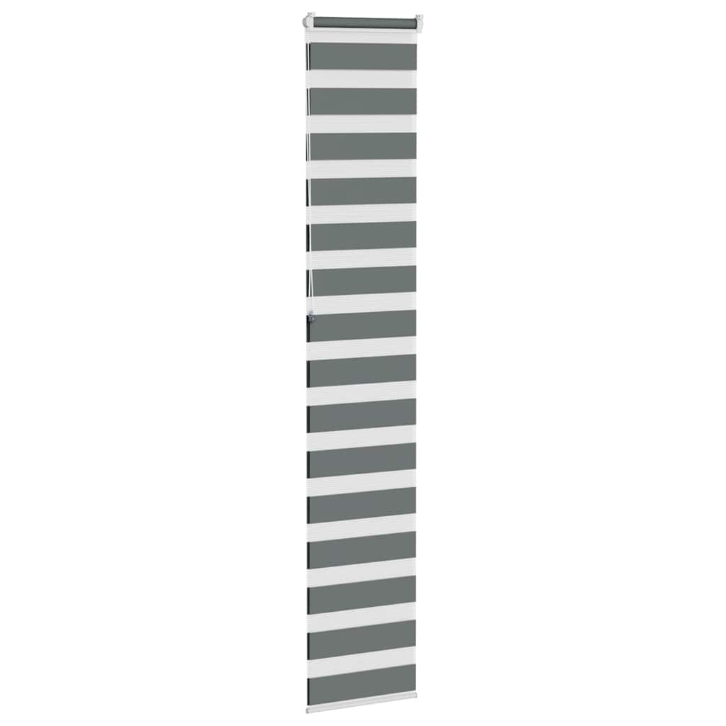 Zebra rolgordijn 40x230 cm stofbreedte 35,9 cm donkergrijs
