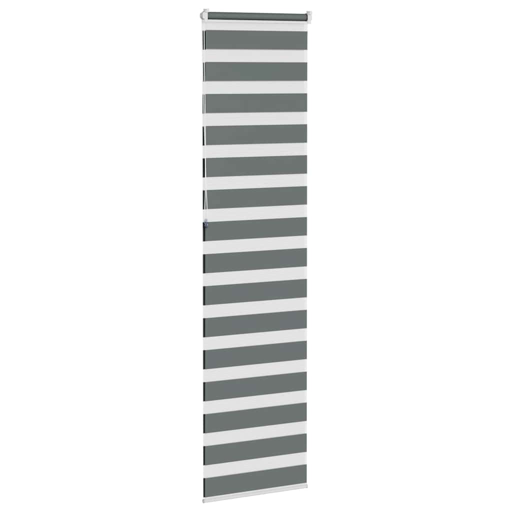 Zebra rolgordijn 65x230 cm stofbreedte 60,9 cm donkergrijs