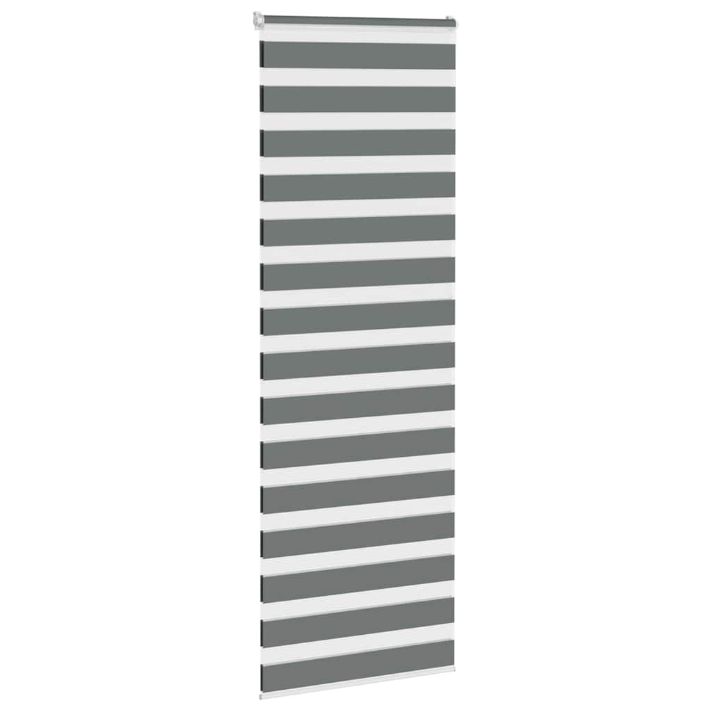 Zebra rolgordijn 75x230 cm stofbreedte 70,9 cm donkergrijs