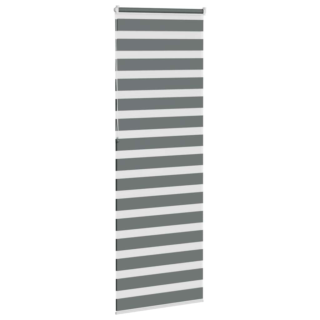 Zebra rolgordijn 75x230 cm stofbreedte 70,9 cm donkergrijs