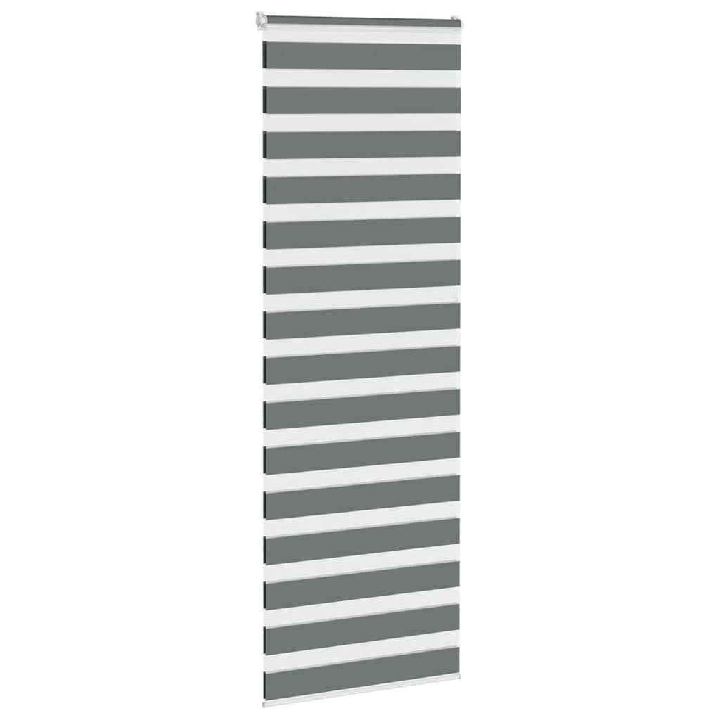 Zebra rolgordijn 90x230 cm stofbreedte 85,9 cm donkergrijs