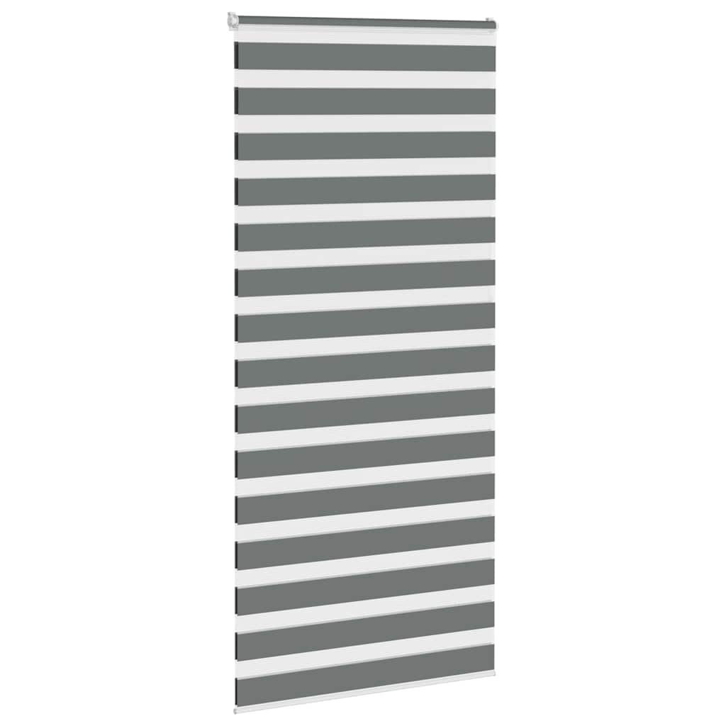 Zebra rolgordijn 95x230 cm stofbreedte 90,9 cm donkergrijs