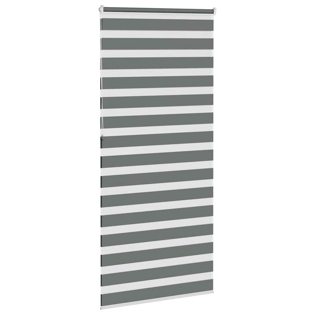 Zebra rolgordijn 95x230 cm stofbreedte 90,9 cm donkergrijs