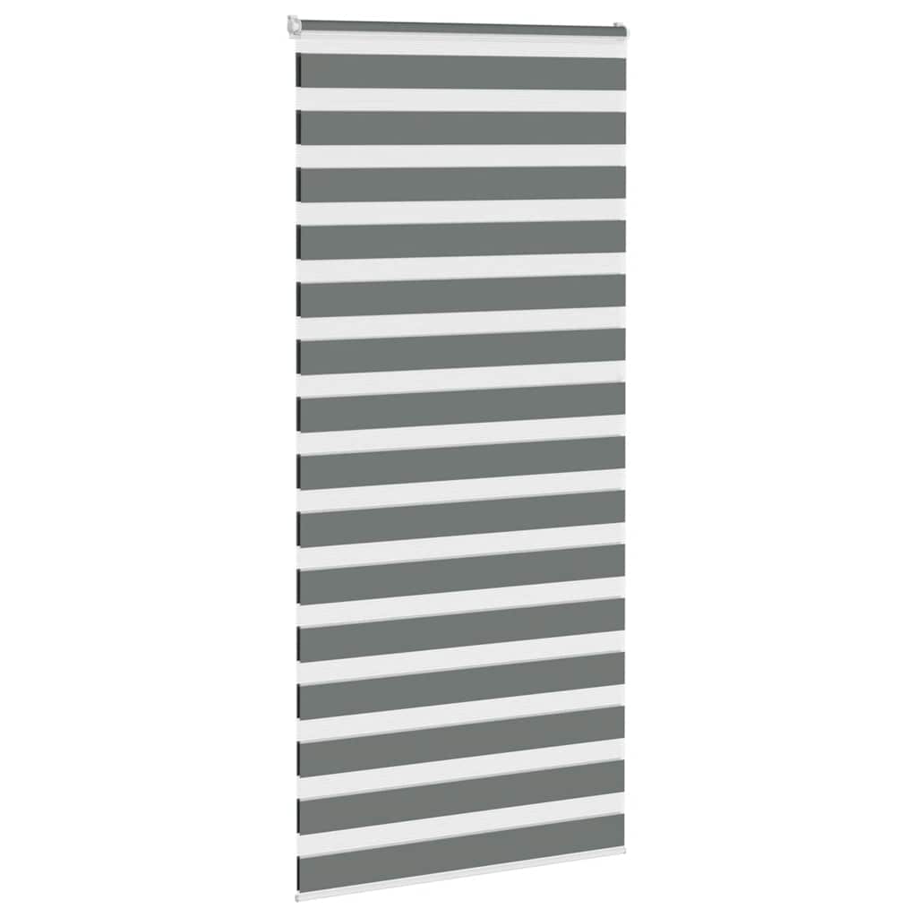 Zebra rolgordijn 110x230 cm stofbreedte 105,9 cm donkergrijs