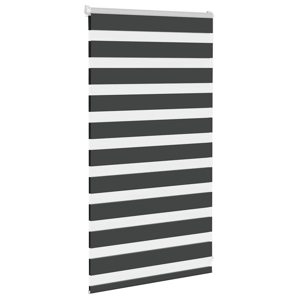 Zebra rolgordijn 80x100 cm stofbreedte 75,9 cm zwart