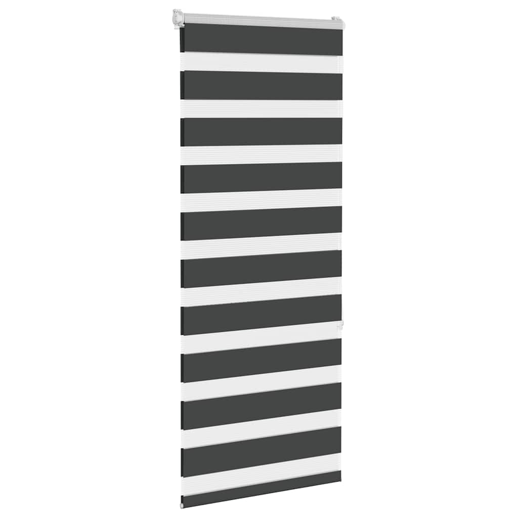 Zebra rolgordijn 65x150 cm stofbreedte 60,9 cm zwart