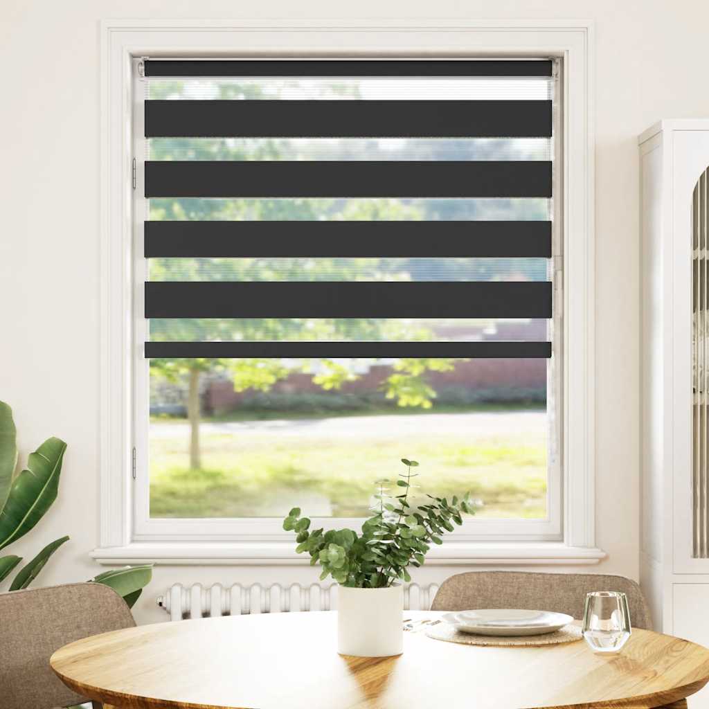 Zebra rolgordijn 95x150 cm stofbreedte 90,9 cm zwart