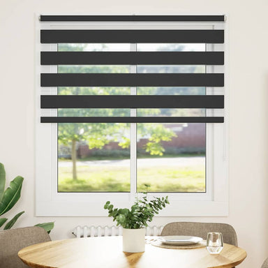 Zebra rolgordijn 125x150 cm stofbreedte 120,9 cm zwart