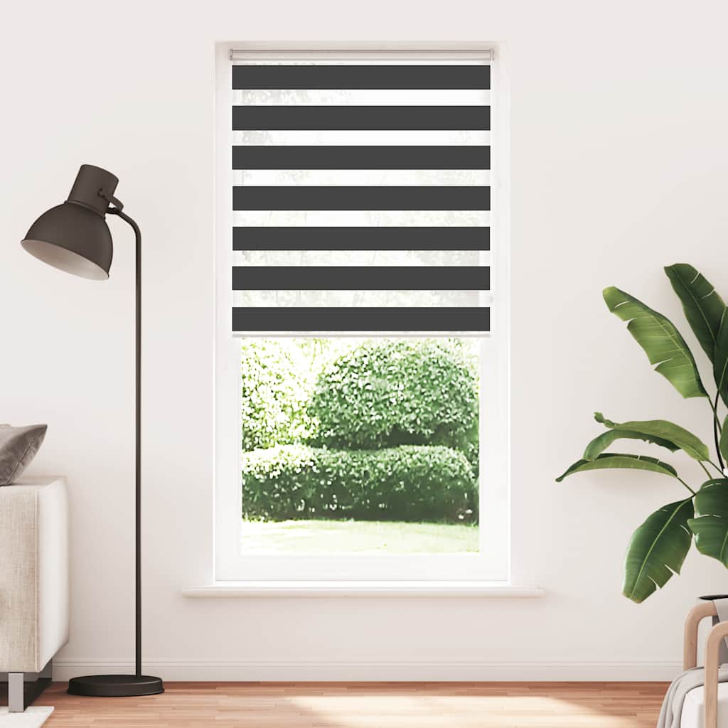 Zebra rolgordijn 115x200 cm stofbreedte 110,9 cm zwart
