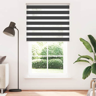 Zebra rolgordijn 130x200 cm stofbreedte 125,9 cm zwart
