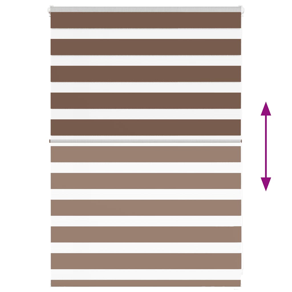 Zebra rolgordijn 110x100 cm stofbreedte 105,9cm polyester bruin