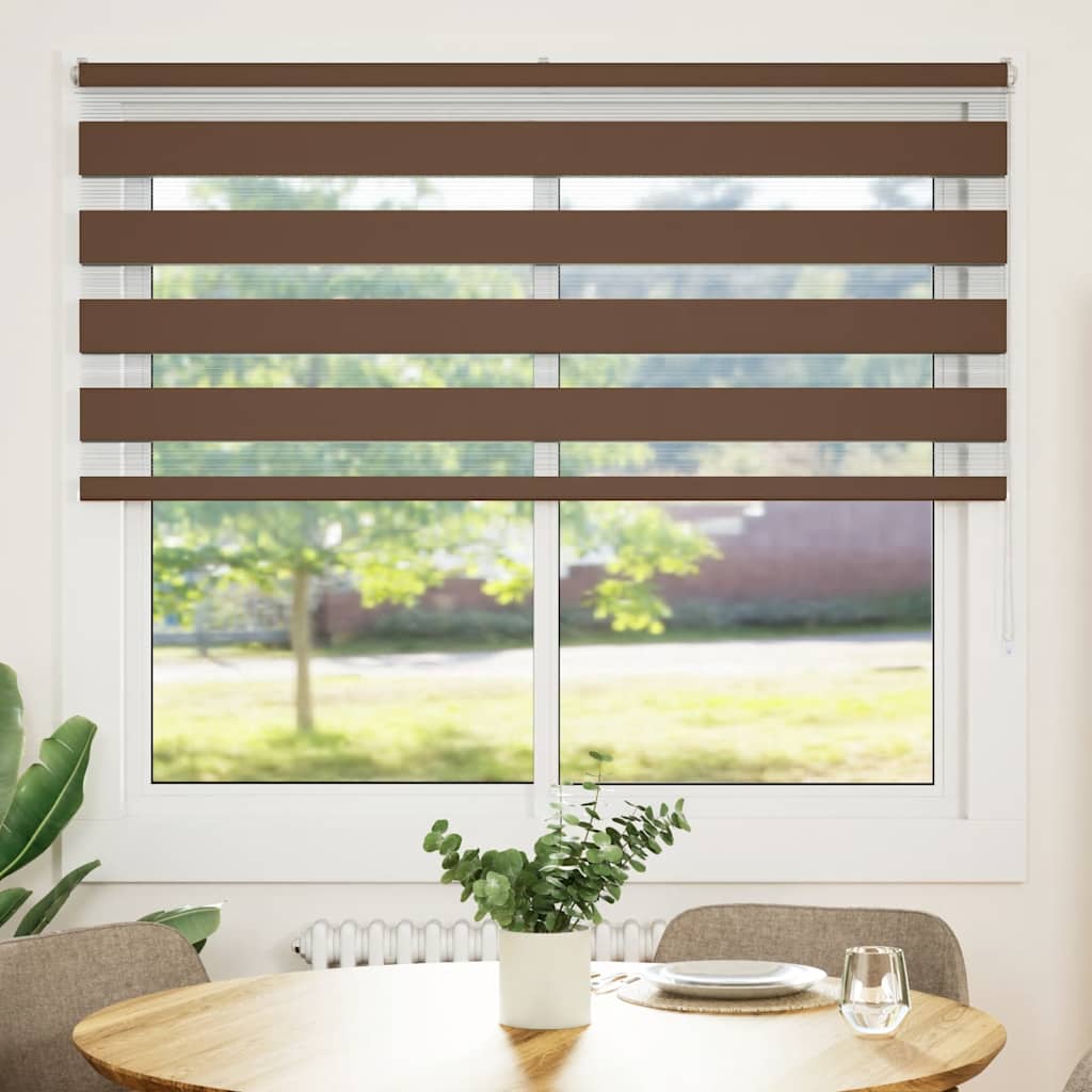 Zebra rolgordijn 160x100 cm stofbreedte 155,9cm polyester bruin
