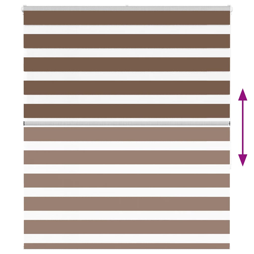 Zebra rolgordijn 130x150 cm stofbreedte 125,9cm polyester bruin