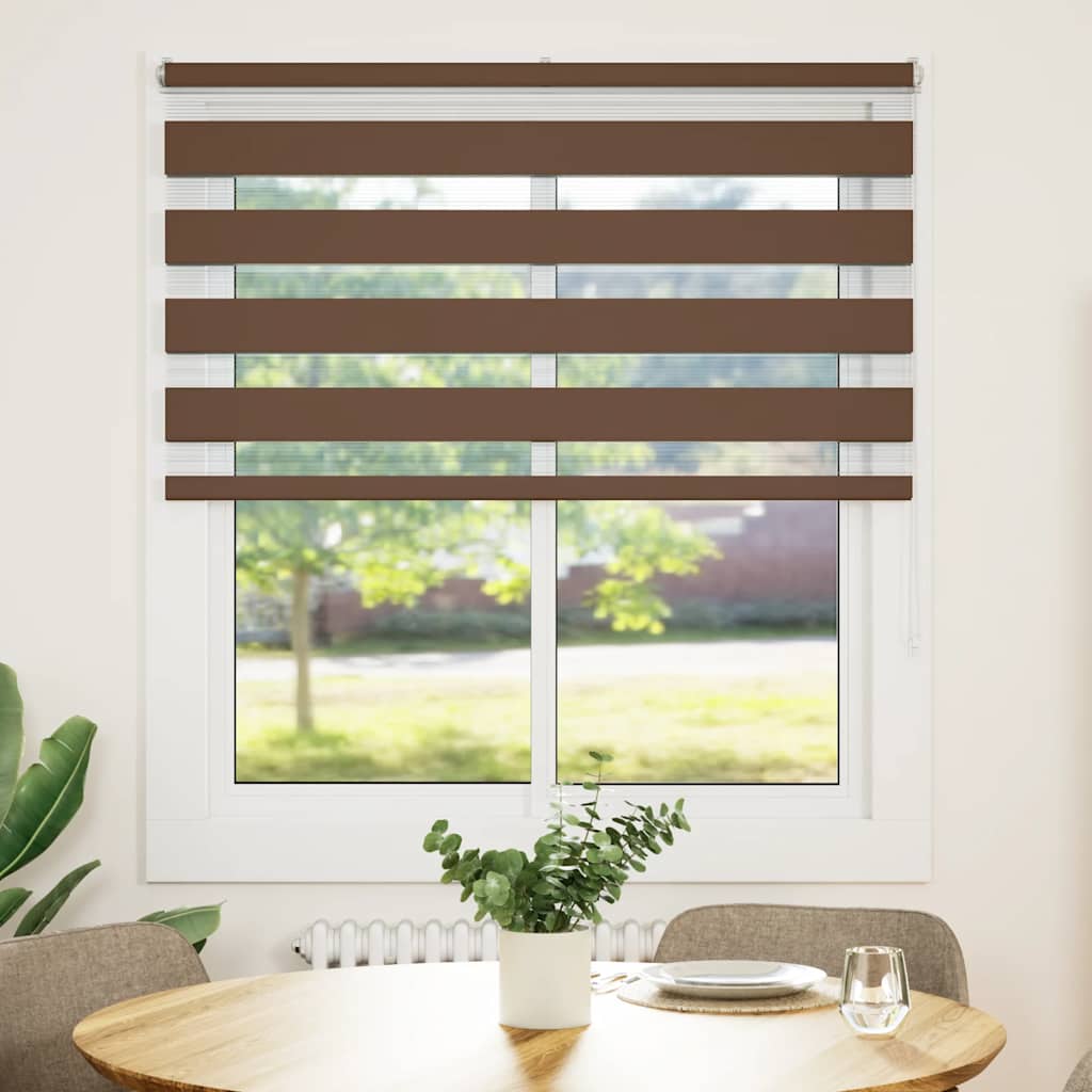 Zebra rolgordijn 135x150 cm stofbreedte 130,9cm polyester bruin
