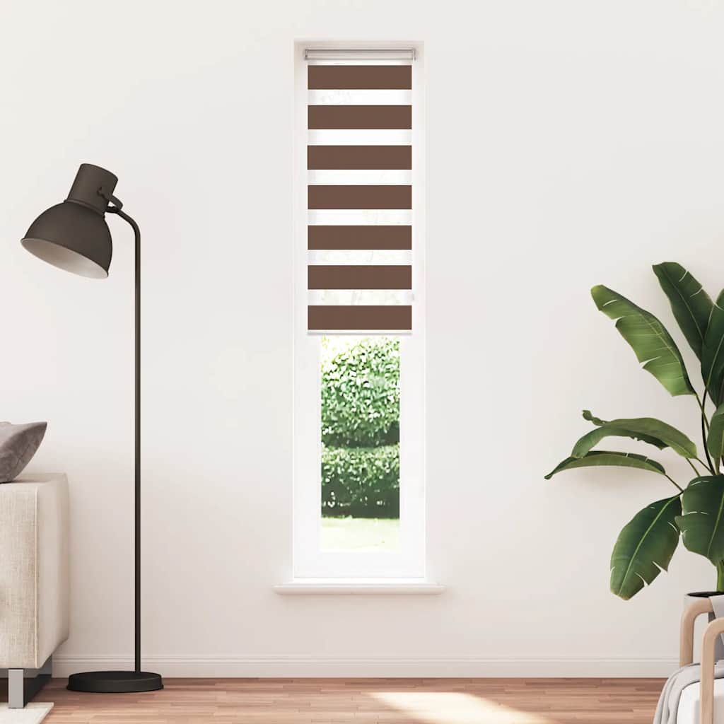 Zebra rolgordijn 40x200 cm stofbreedte 35,9 cm polyester bruin