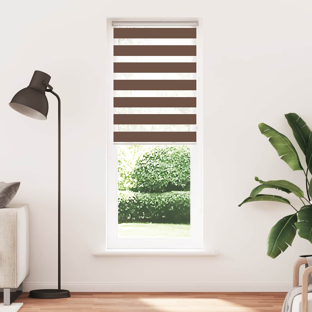 Zebra rolgordijn 80x230 cm stofbreedte 75,9 cm polyester bruin