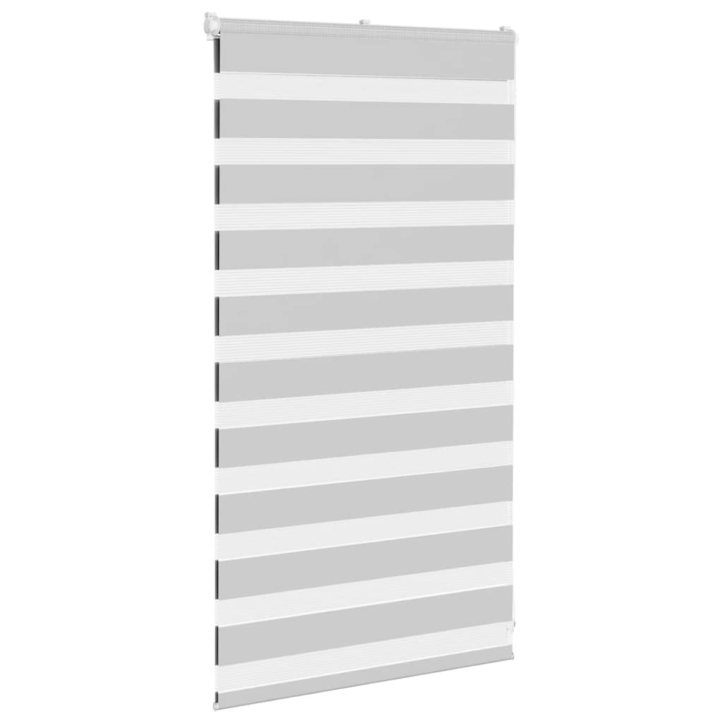Zebra rolgordijn 80x100 cm stofbreedte 75,9 cm lichtgrijs