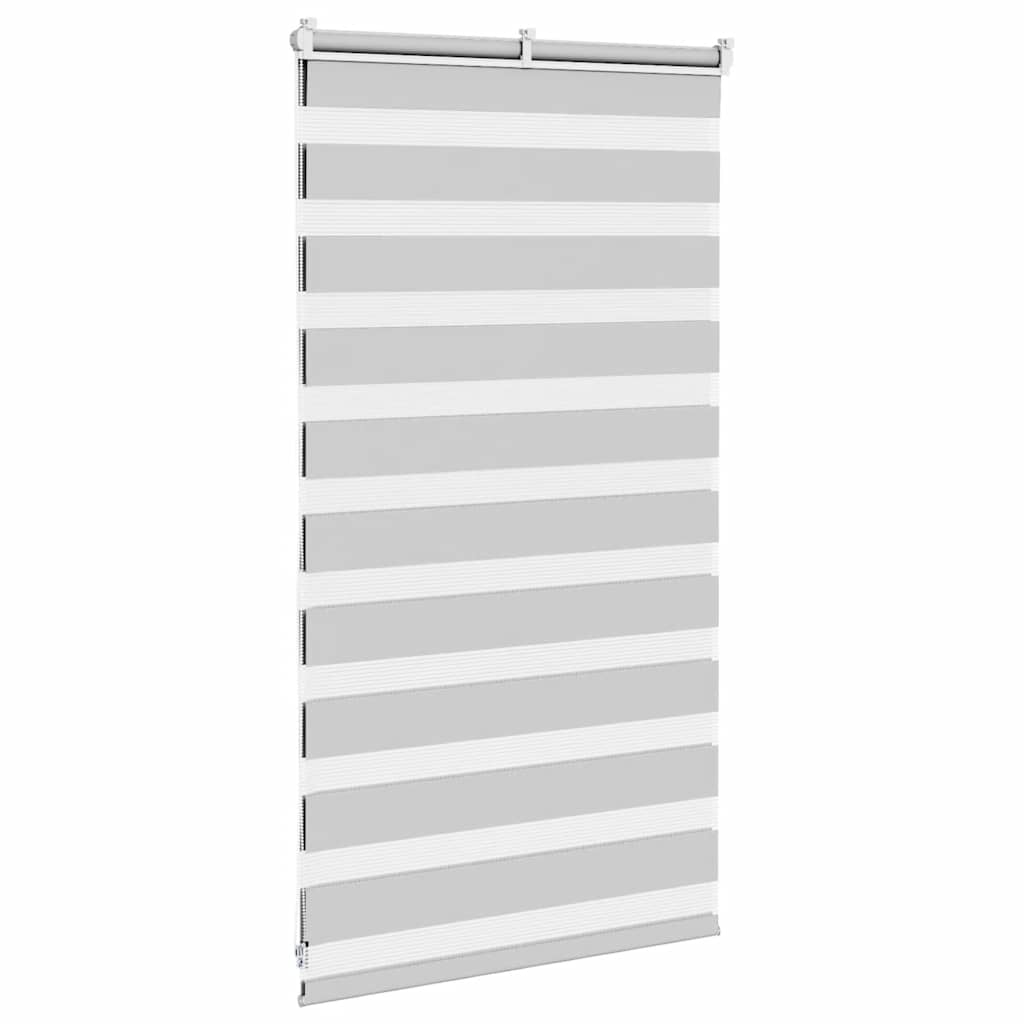 Zebra rolgordijn 90x100 cm stofbreedte 85,9 cm lichtgrijs