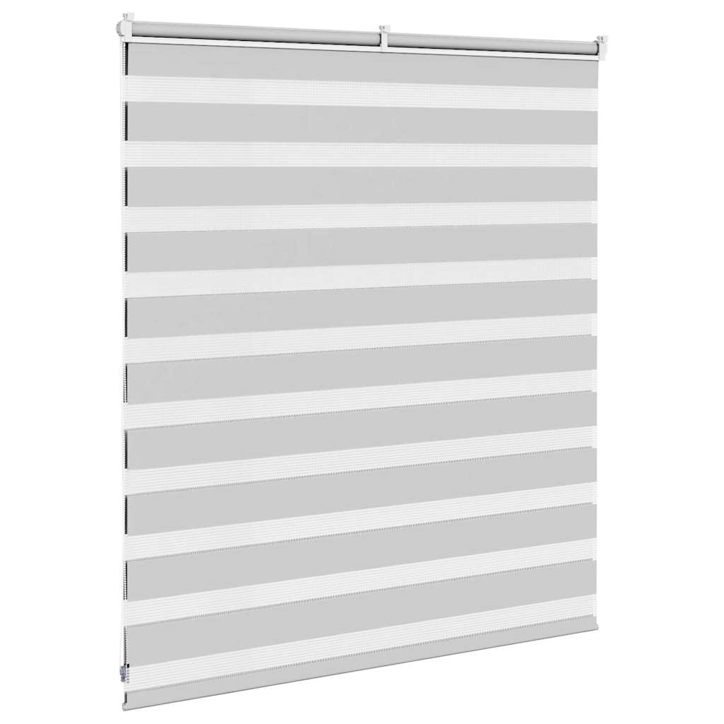 Zebra rolgordijn 125x100 cm stofbreedte 120,9 cm lichtgrijs
