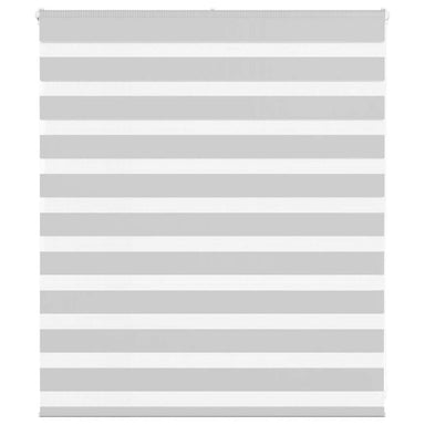 Zebra rolgordijn 130x100 cm stofbreedte 125,9 cm lichtgrijs