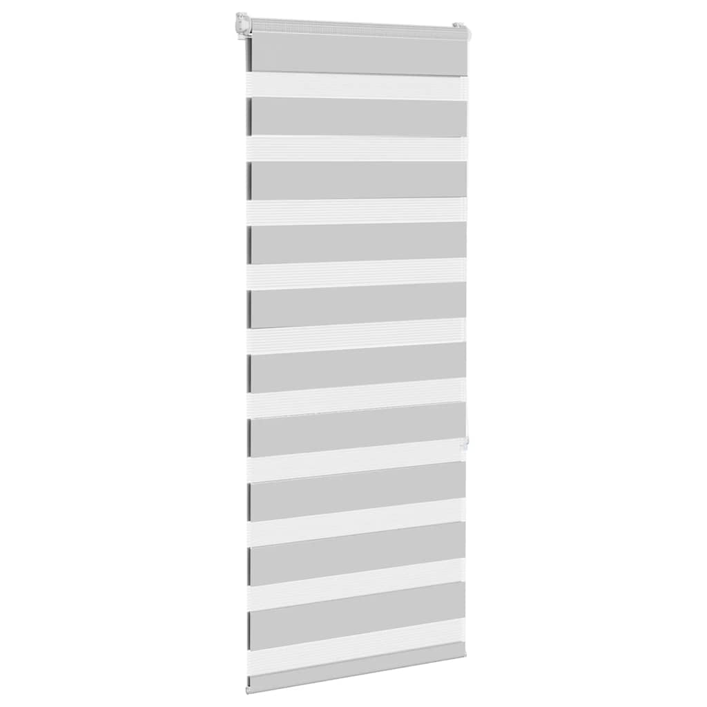 Zebra rolgordijn 65x150 cm stofbreedte 60,9 cm lichtgrijs