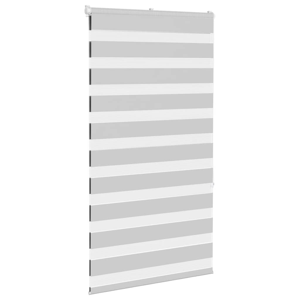 Zebra rolgordijn 75x150 cm stofbreedte 70,9 cm lichtgrijs