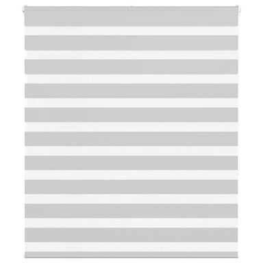 Zebra rolgordijn 130x150 cm stofbreedte 125,9 cm lichtgrijs