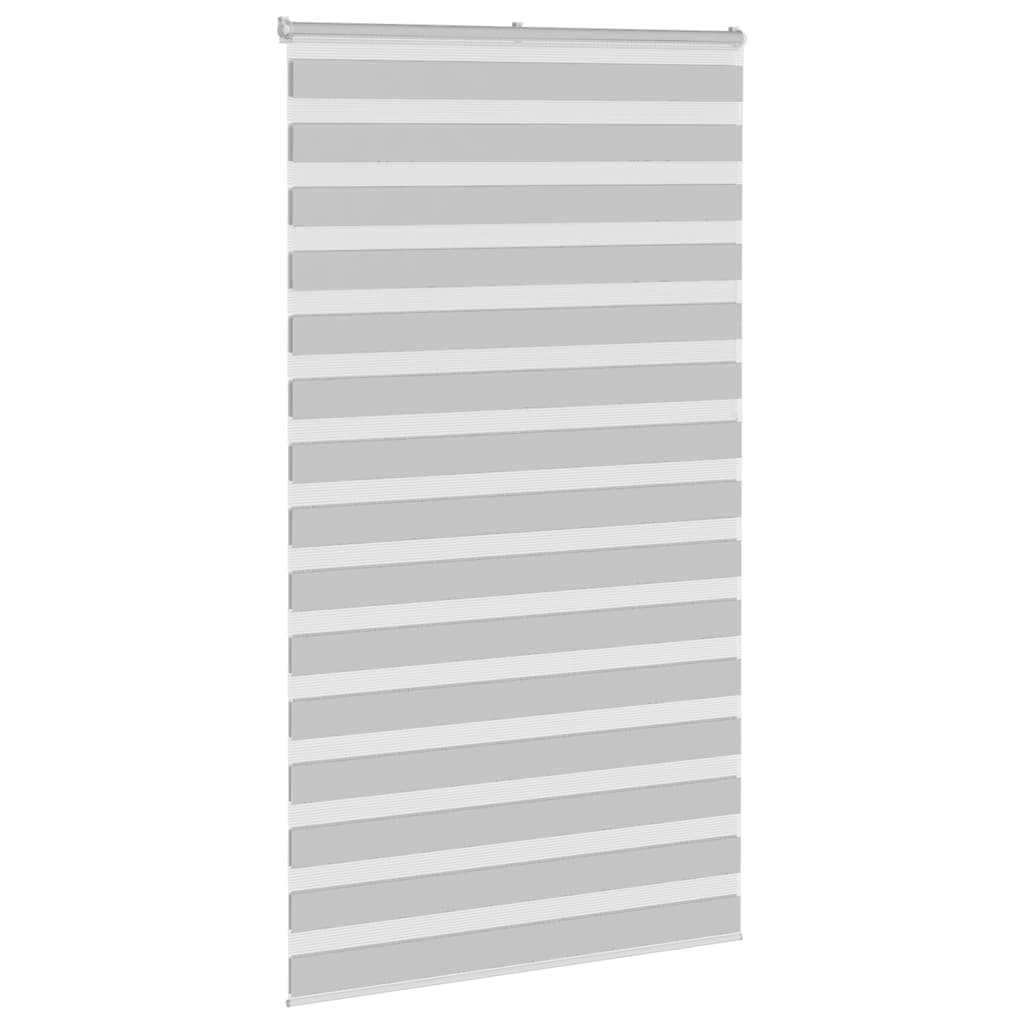 Zebra rolgordijn 125x200 cm stofbreedte 120,9 cm lichtgrijs