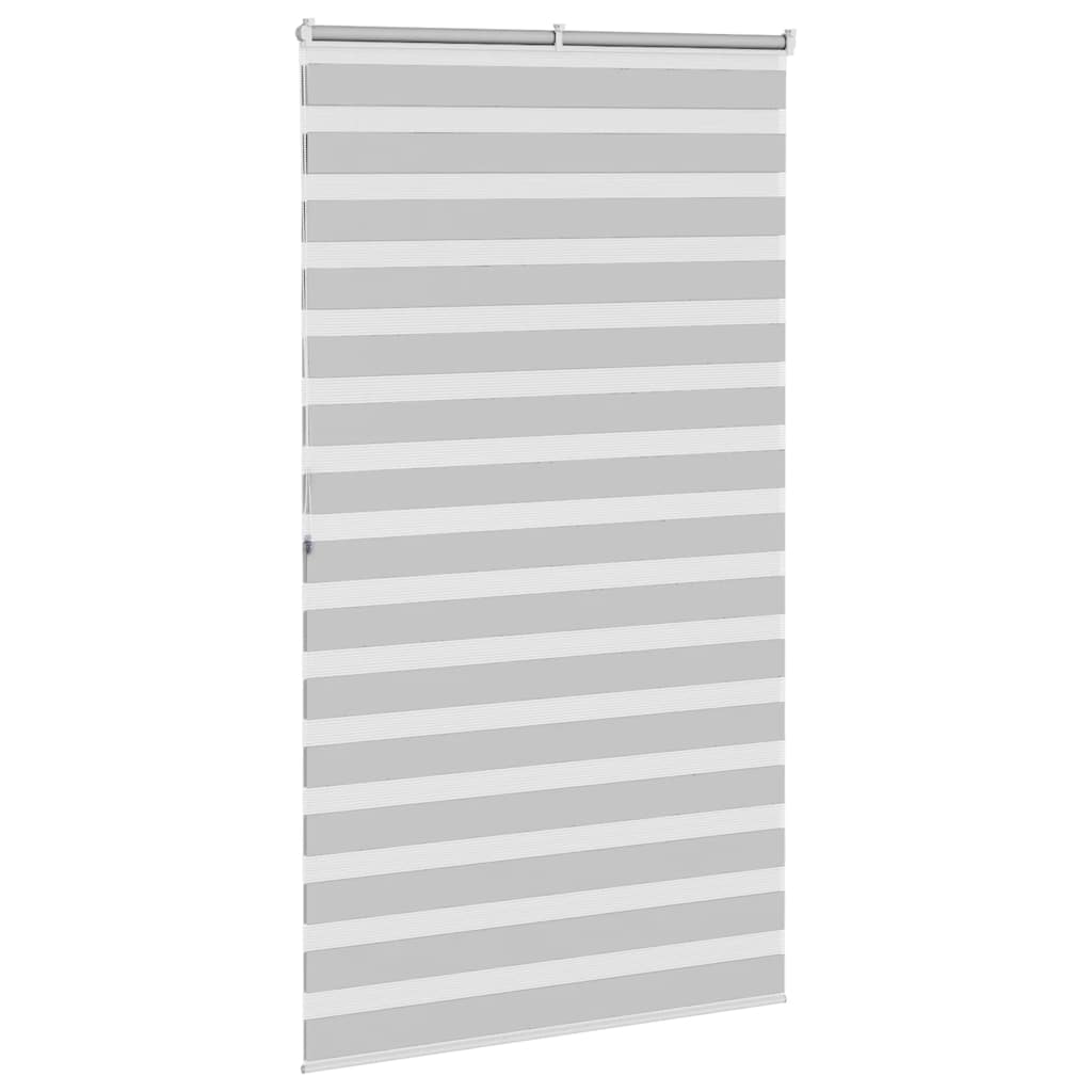 Zebra rolgordijn 125x200 cm stofbreedte 120,9 cm lichtgrijs