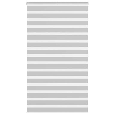 Zebra rolgordijn 130x200 cm stofbreedte 125,9 cm lichtgrijs