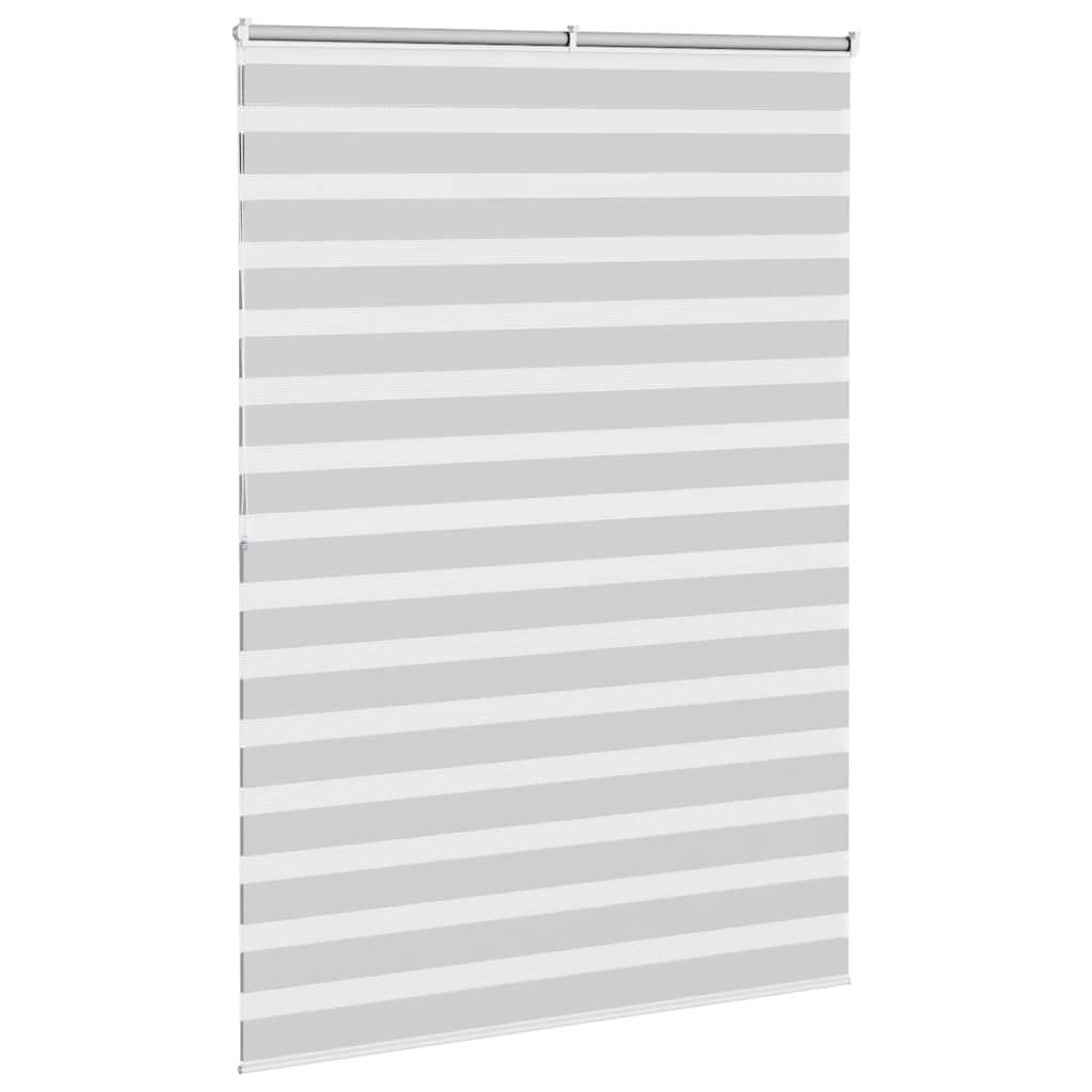Zebra rolgordijn 165x200 cm stofbreedte 160,9 cm lichtgrijs